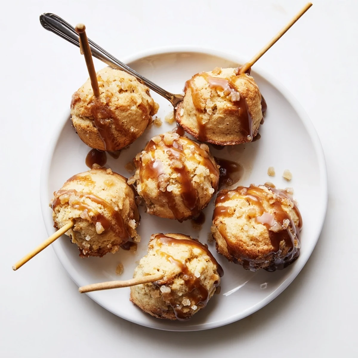 Delicious Maple Ginger Sweet Tea Biscuit Pops drizzled with sweet glaze and inviting aromas.  