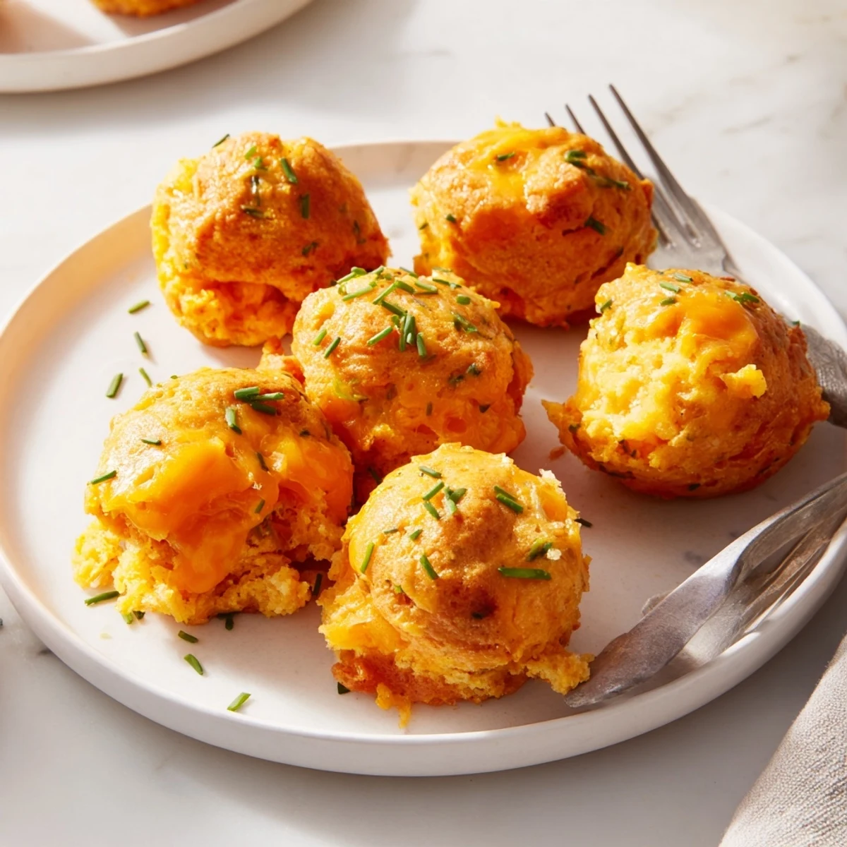 Fluffy pumpkin muffin balls bursting with gooey cheese, perfect for brunch gatherings.  