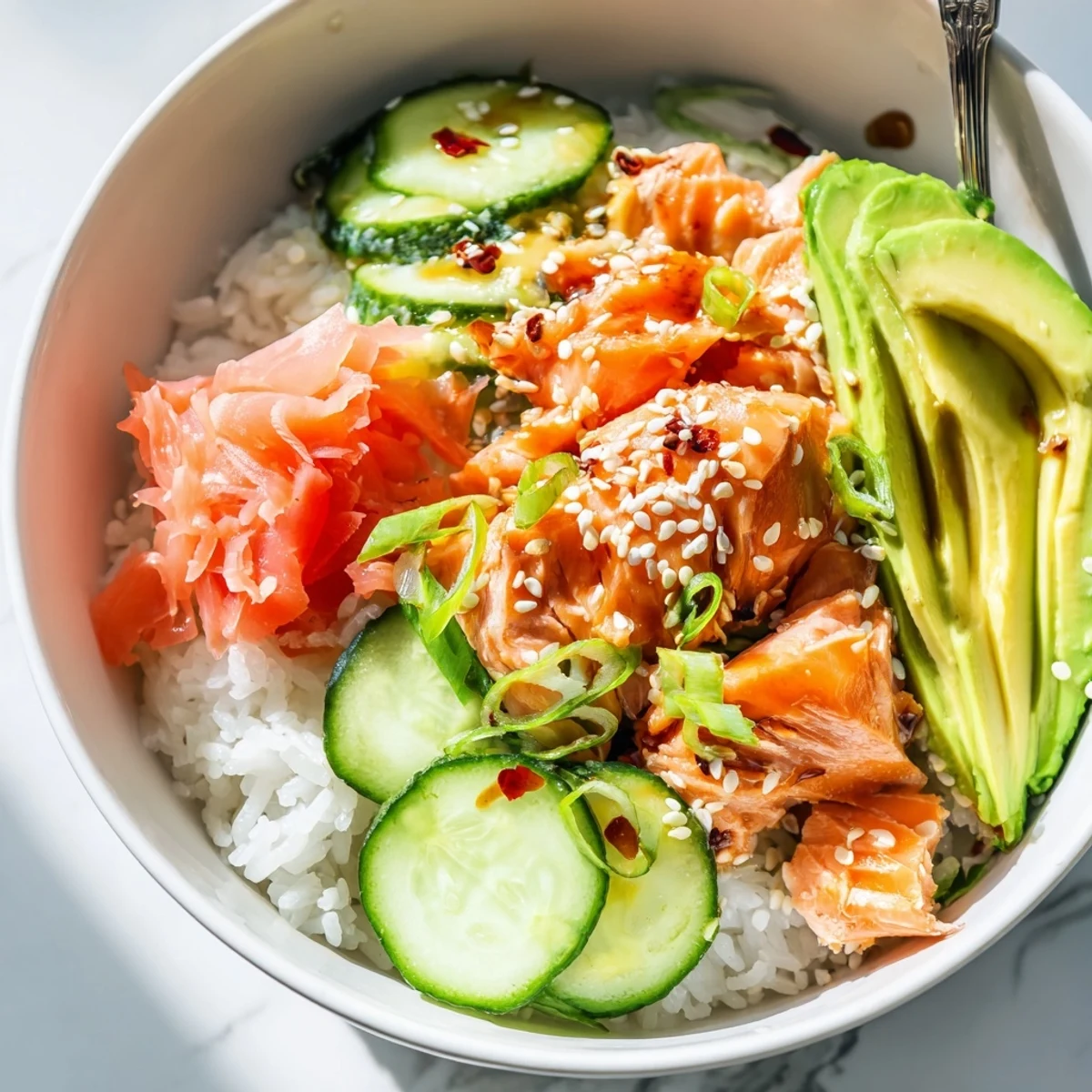 Leftover Salmon Rice Bowl