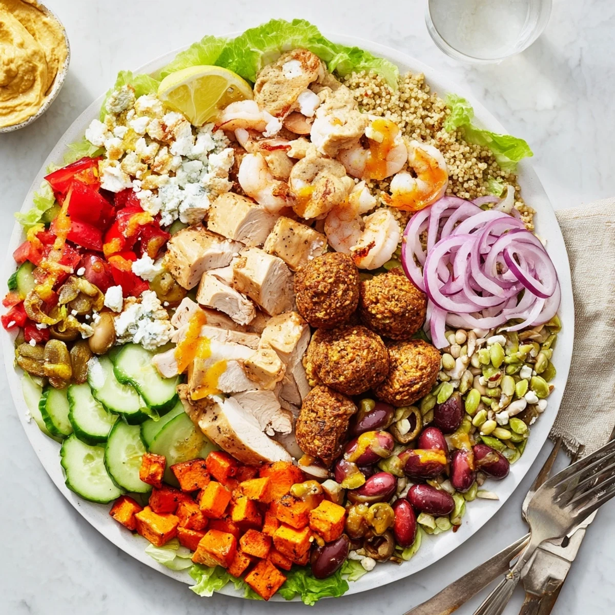 Guests delight in creating their own bowls with grilled chicken, fresh veggies, and sauces.  