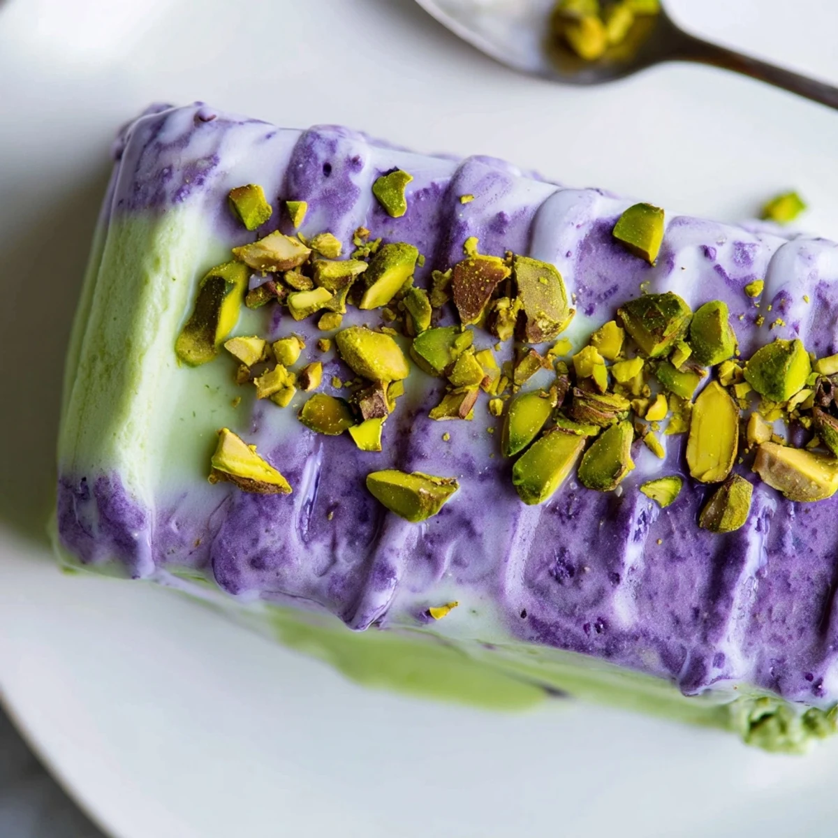 Ube Pistachio Ice Cream Bars