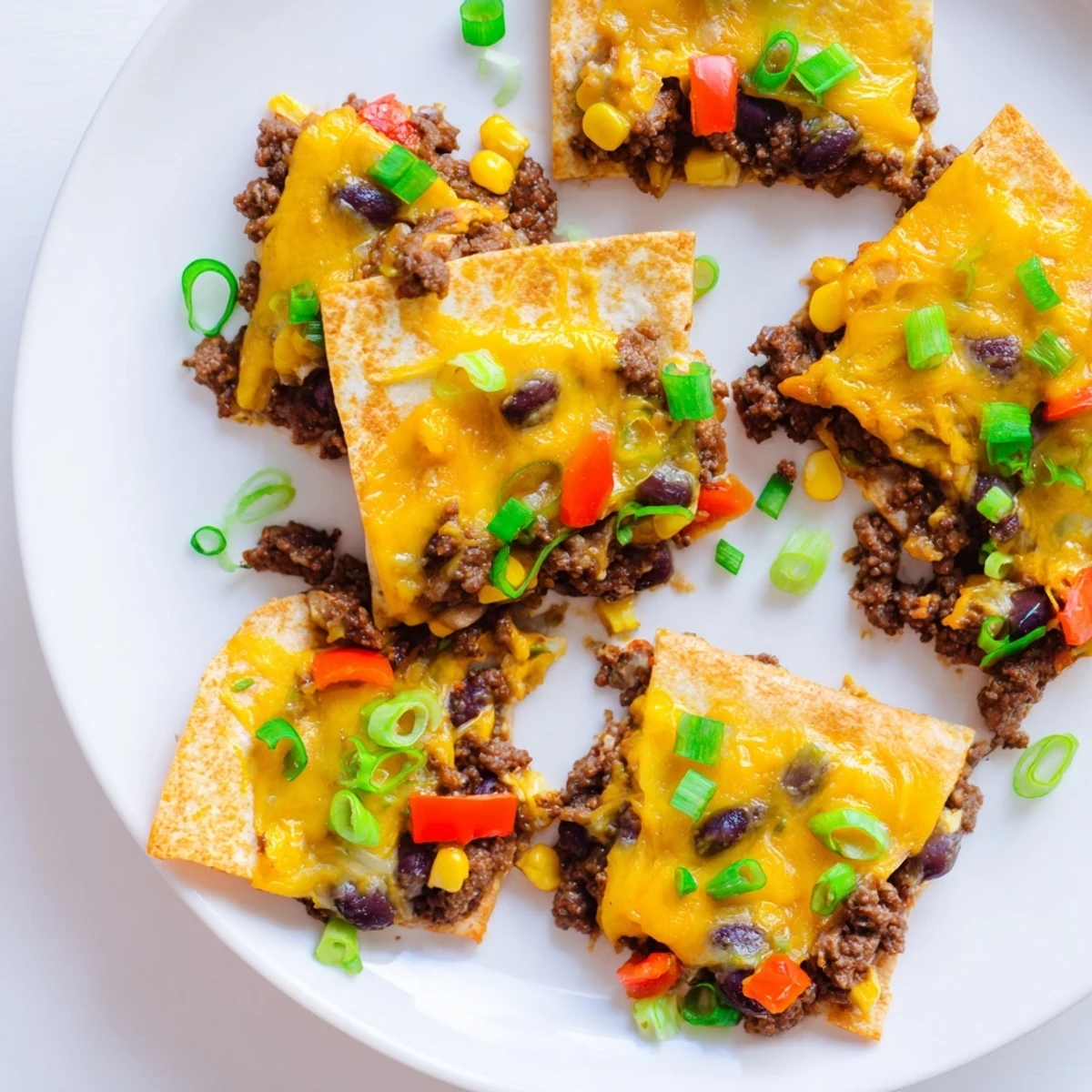 These baked sheet pan quesadillas with beef burst with flavor from cheesy, seasoned beef and veggies.