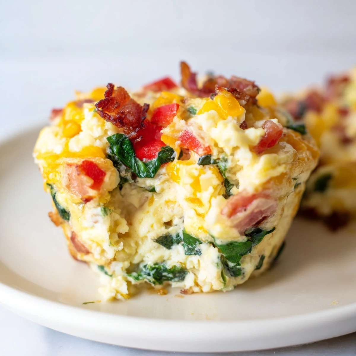 Visualize hearty One-Pot Breakfast Casserole Muffins steaming, packed with vegetables, bacon, and fluffy eggs.