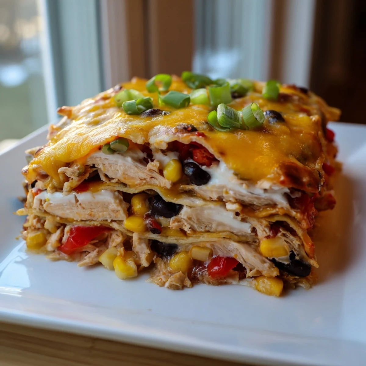 Golden, cheesy Taco Bell Copycat Chicken Bake ready to slice and reveal a flavorful filling.
