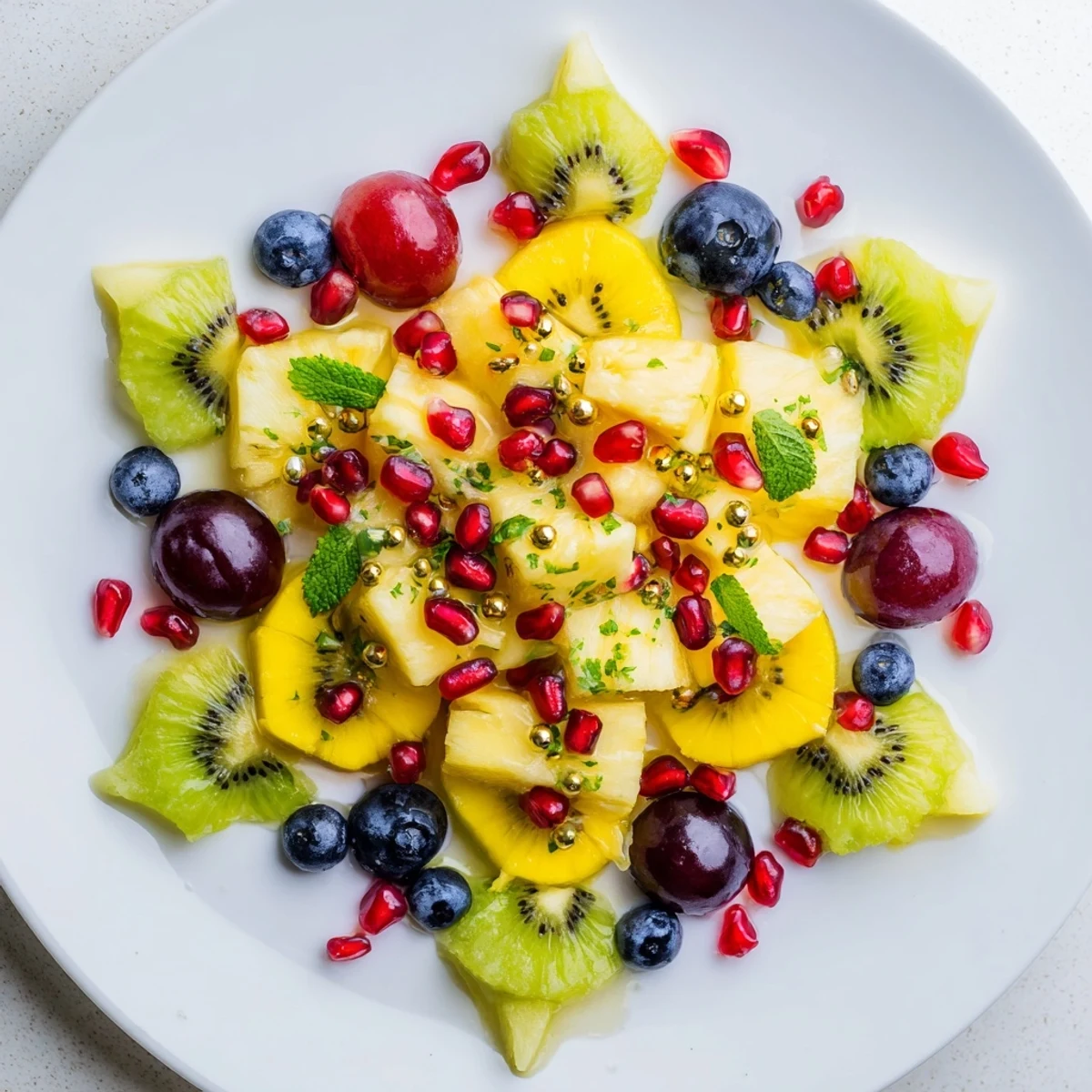 A visually stunning Three Kings Royal Fruit Platter, perfectly arranged with fresh fruits, ready to be enjoyed.