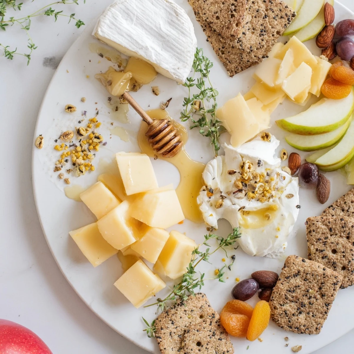 Imagine the layers of this delicious Busy Bee Honeycomb Snack Plate: sweet honey mingling with creamy cheese.