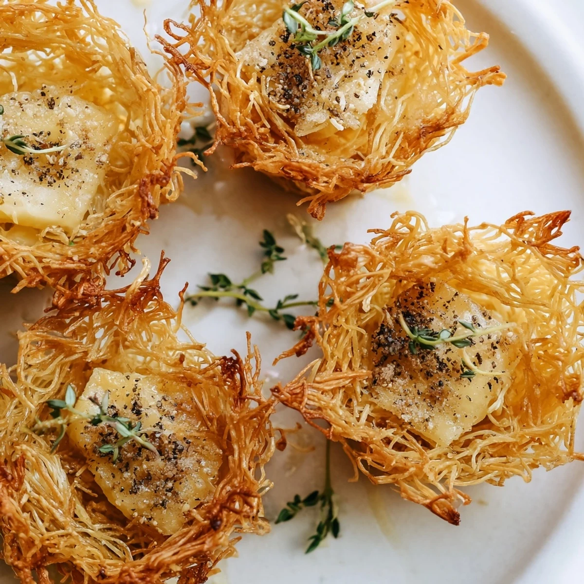 Imagine the charming Rustic Barnyard appetizer; golden phyllo hay topped with delicious cheese chunks.