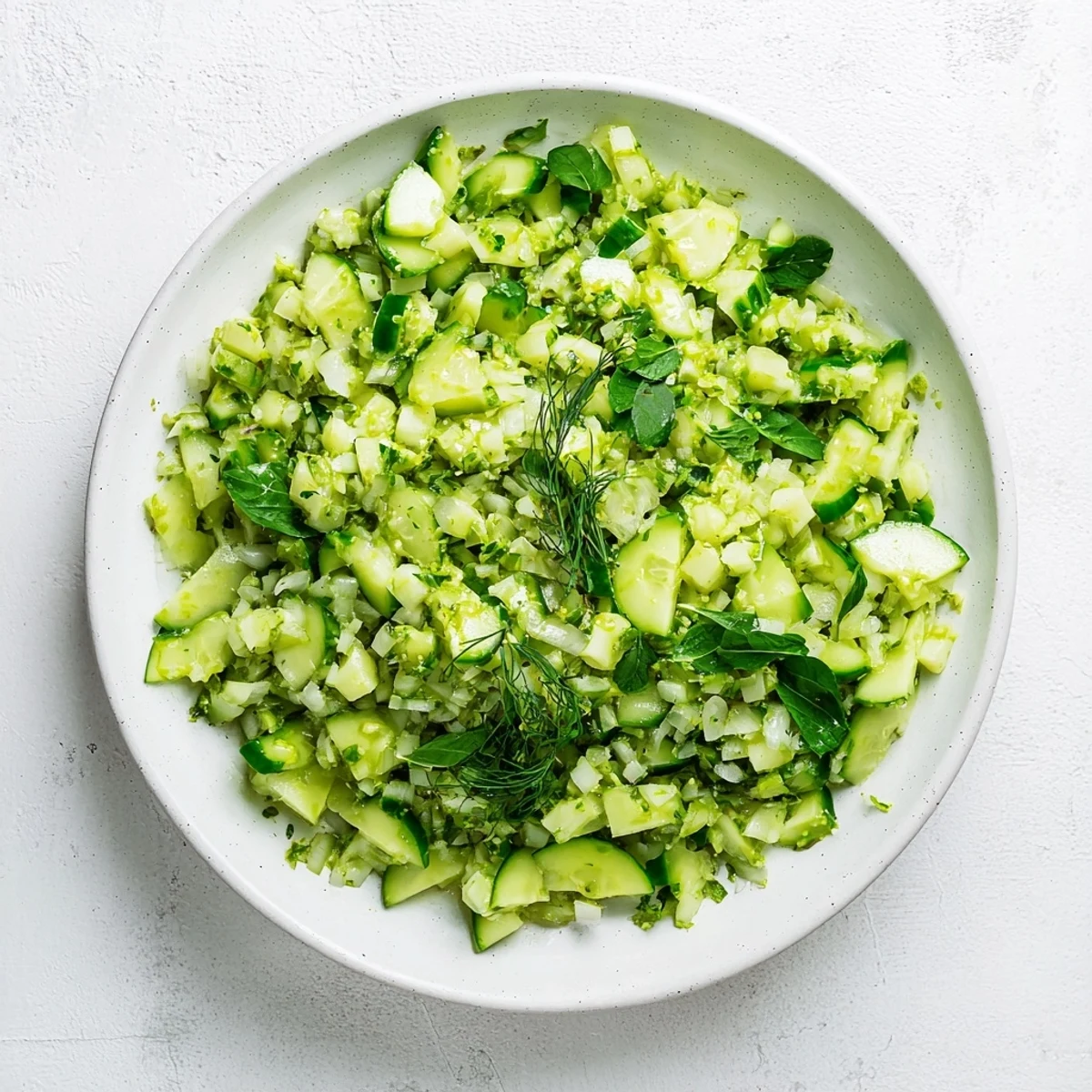 Creamy Cucumber and Greek Yogurt Tzatziki Salad, a refreshing, vibrant side with cool cucumber chunks.