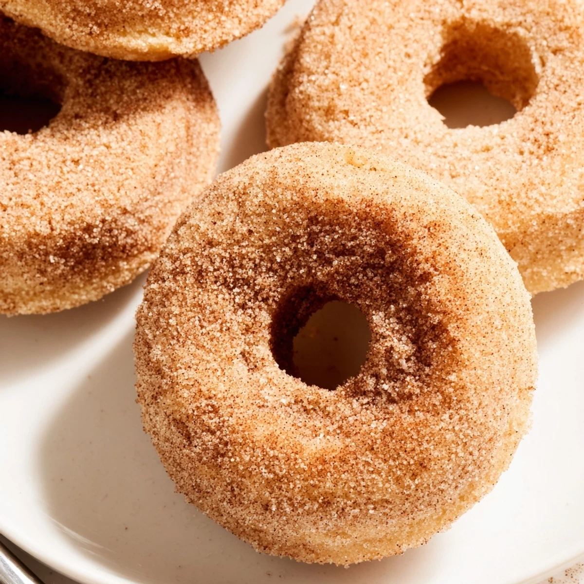 Warm, freshly baked cinnamon-sugar donuts ready to be enjoyed, a classic American treat.