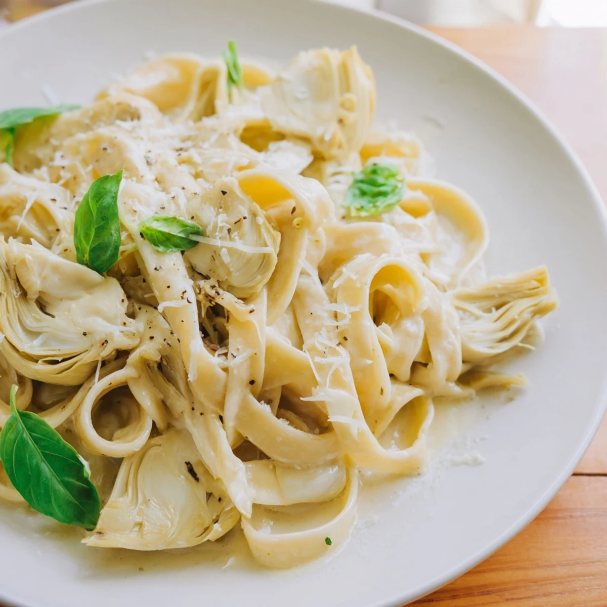 Imagine your next meal with Creamy Lemon Artichoke Pasta; a dish filled with creamy sauce and lemon zest.