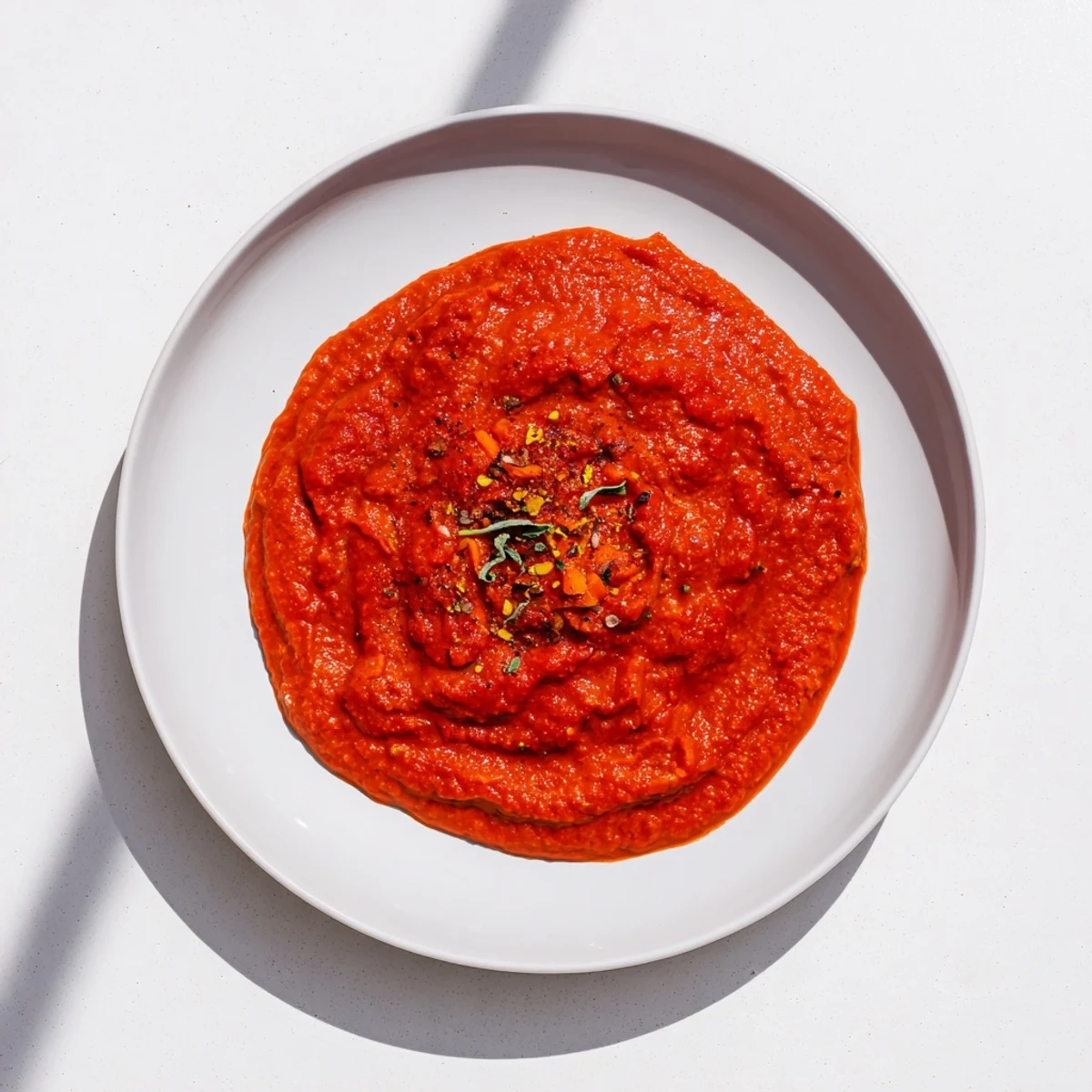 Vibrant, creamy veggie-loaded tomato pasta sauce, ready to ladle over steaming pasta, a delicious meal.