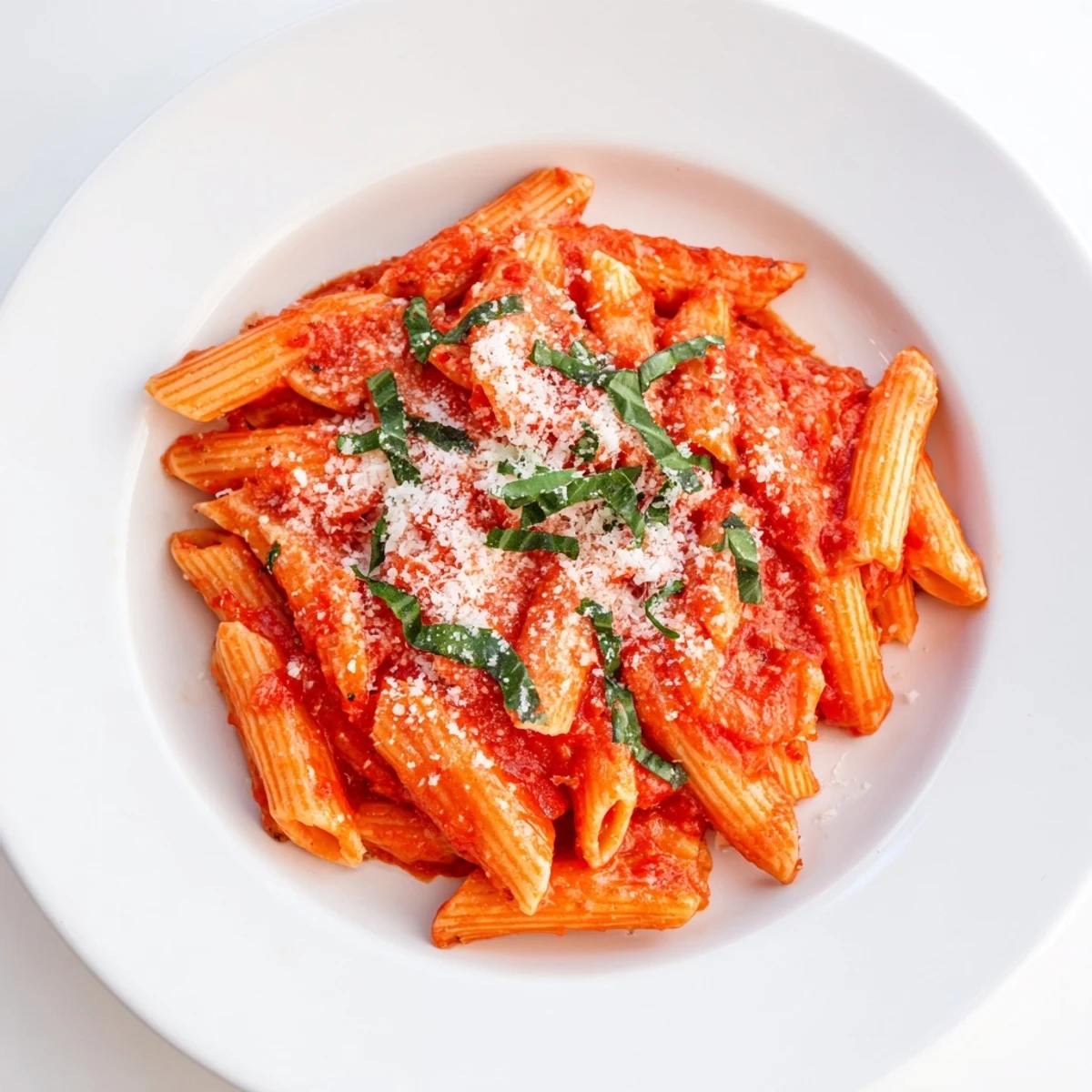 A close-up shot of perfectly cooked Microwave Bowl Pasta, sprinkled with fresh herbs.