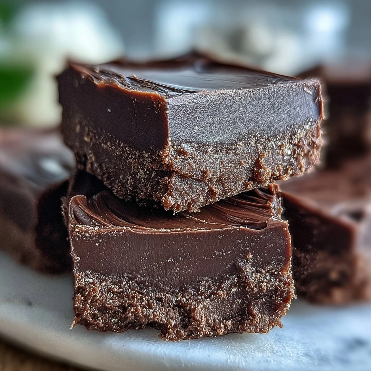 Decadent Hojicha Fudge squares with a dense, melt-in-your-mouth texture and nutty roasted green tea aroma.