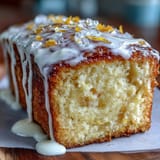 A golden lemon drizzle loaf cake with tangy citrus glaze and moist, tender crumb.