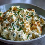 Golden protein-packed cottage cheese scrambled eggs, soft and savory, perfect for brunch.