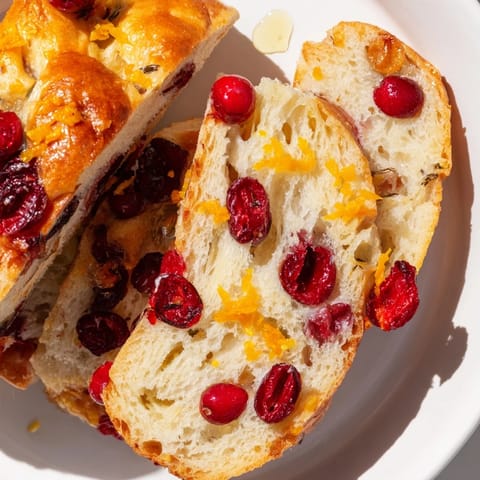 Cranberry Orange No-Knead Focaccia