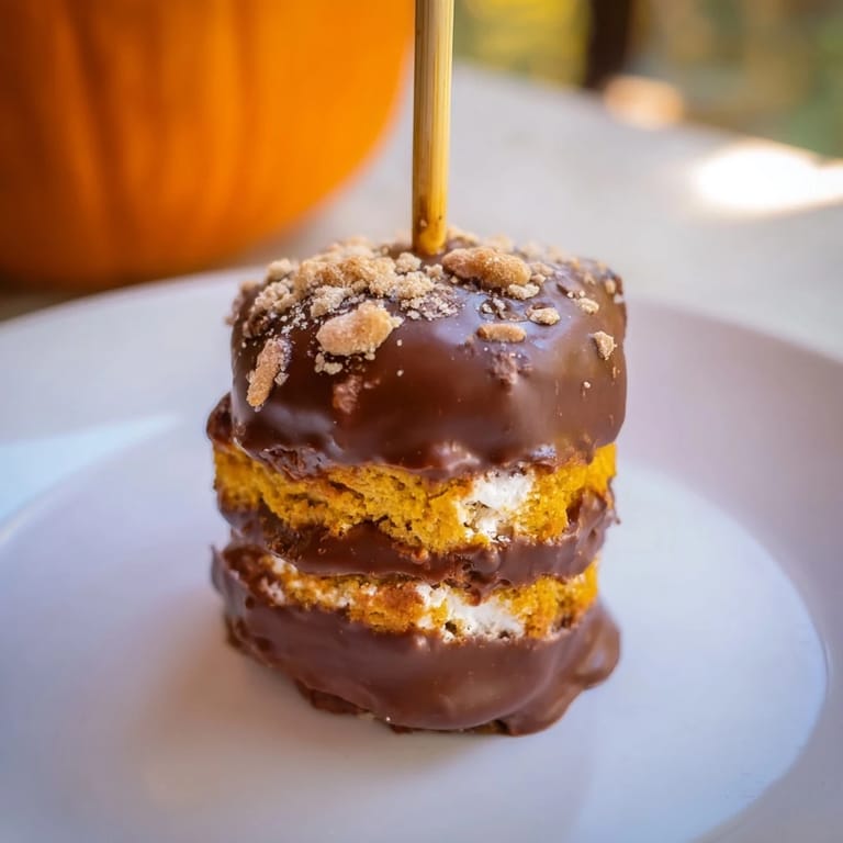 Delightful pumpkin biscuit pops stuffed with gooey marshmallows, ideal for dessert lovers.  