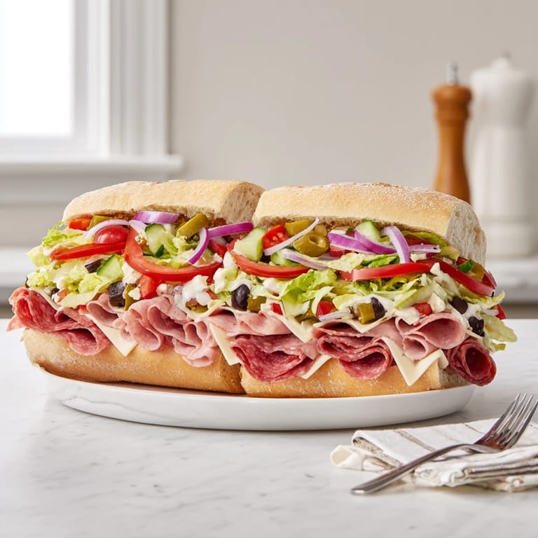 Colorful, mouthwatering Flavor Mash-Up Sandwiches drizzled with zesty dressing, perfect for lunch.  