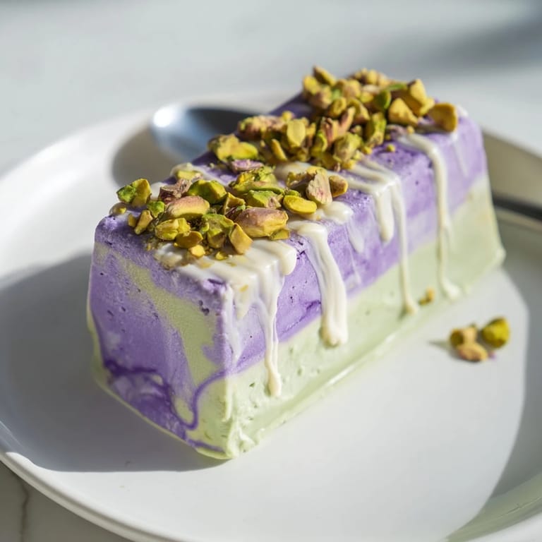 Refreshing ube & pistachio ice cream bars, perfect for summer gatherings or parties.  