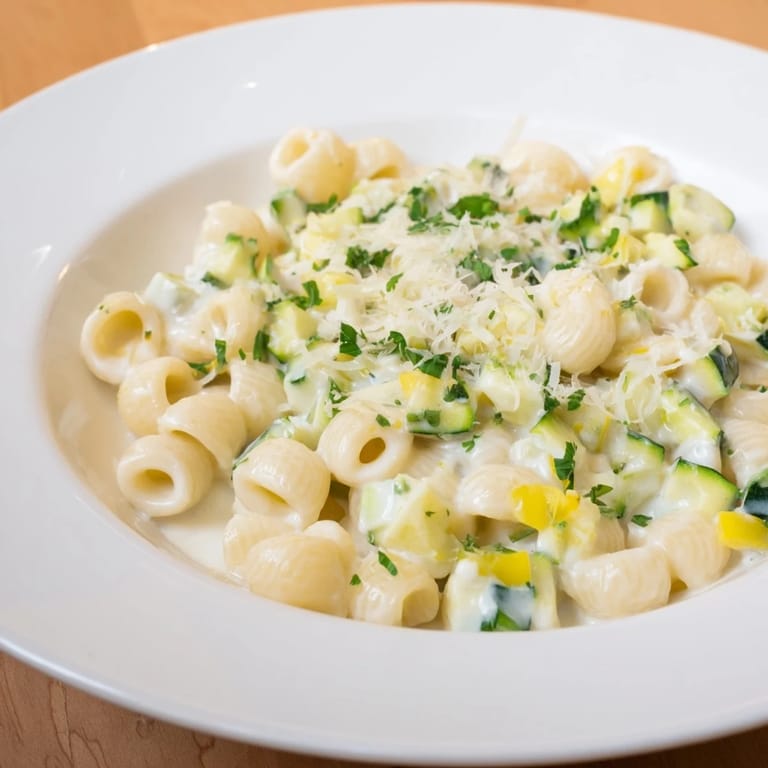 Enjoy the silky creaminess of the one-pot creamy zucchini ditalini, a complete vegetarian Italian dish.