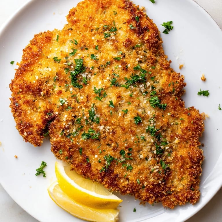 Delicious Crispy Parmesan Chicken Cutlets, perfectly browned on a baking sheet, with a cheesy, herbed crust.
