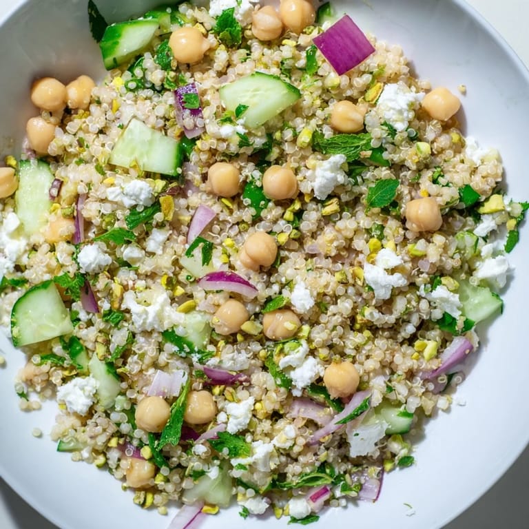 Close-up of a flavorful Jennifer Aniston Salad, showcasing vibrant vegetables and herbs for a healthy meal.