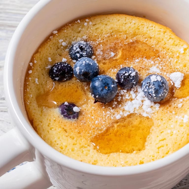 Enjoy delicious, fluffy, single-serve Microwave Mug Pancakes, a comforting American breakfast treat.