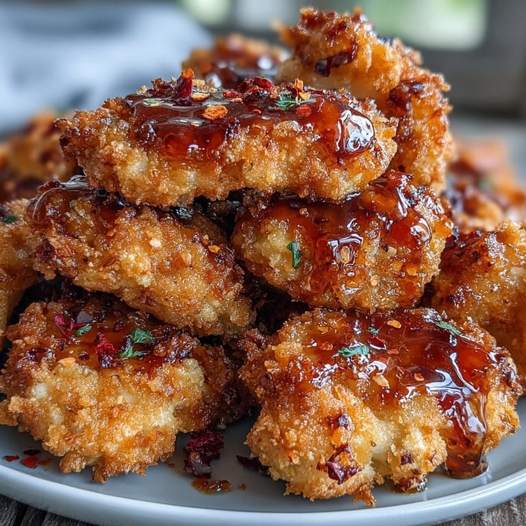 Hot honey cauliflower bites served with a cooling ranch dip, perfect for a spicy snack or appetizer.