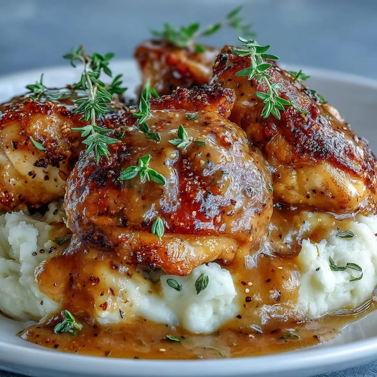 Savory Slow Cooker Honey Mustard Chicken simmering in a slow cooker with golden sauce and minced garlic. 