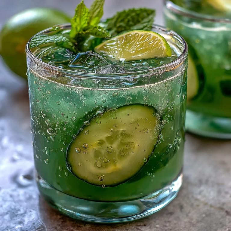 Refreshing Green Detox Cucumber Mint Agua Fresca, ideal for a healthy, revitalizing treat.