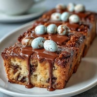 Cadbury Egg Blondies with White Chocolate Drizzle: golden, chewy bars studded with colorful Cadbury Mini Eggs and drizzled with creamy white chocolate.